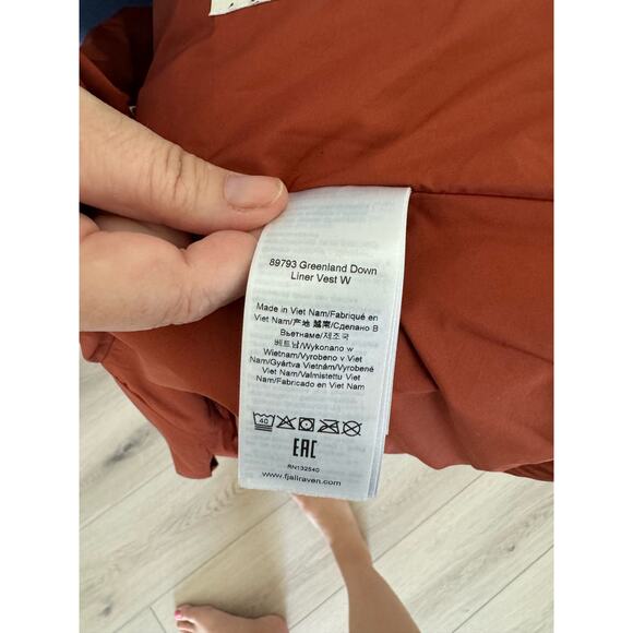 Fjällräven Greenland Down Liner Vest Women Orange Small *marks - Picture 13 of 14